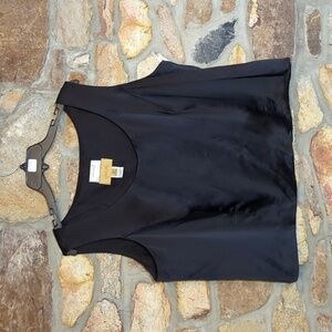 Sunny Choi 24k black 100% Silk sleeveless blouse